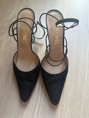 Vintage Chanel Pointed Toe Suede Heels